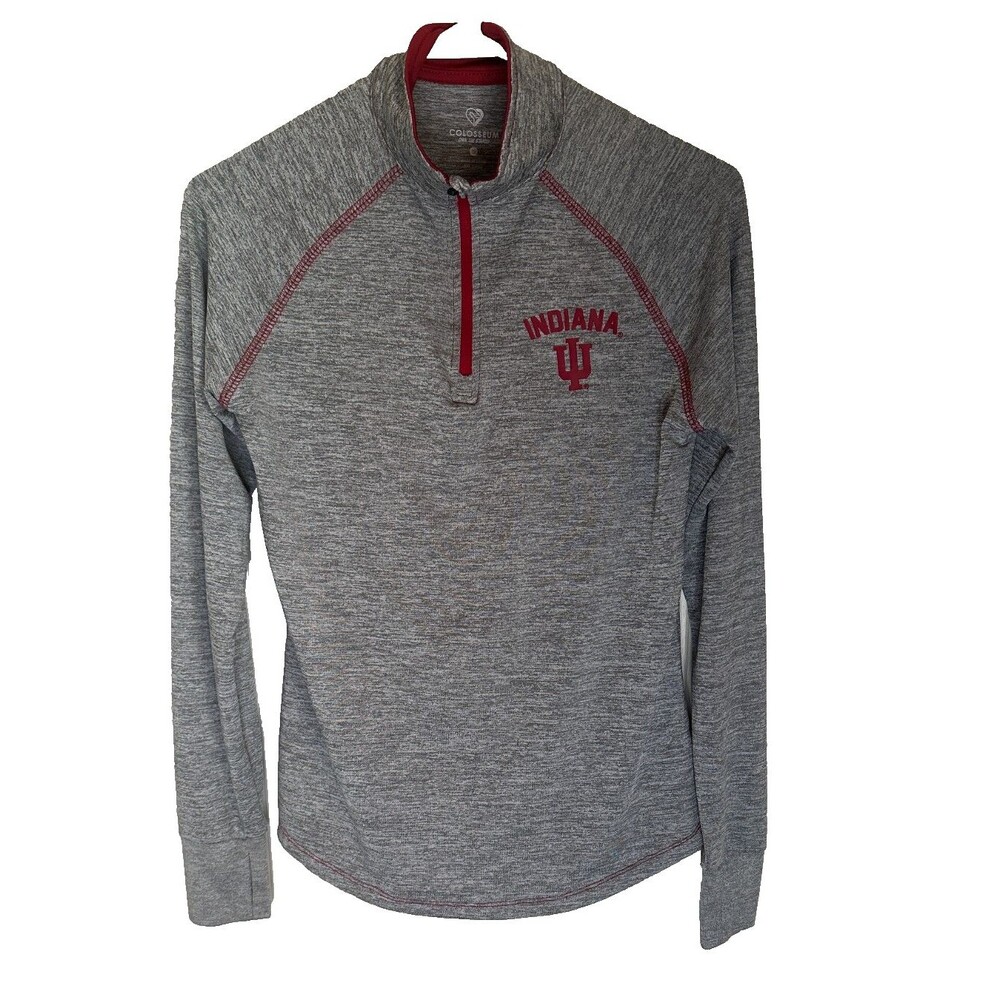 Colosseum‎ 1/4 Zip Pullover Womens IU Indiana University Gray Top Size Small